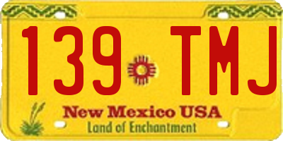NM license plate 139TMJ
