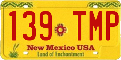 NM license plate 139TMP