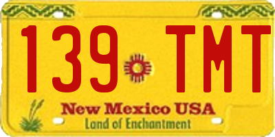 NM license plate 139TMT