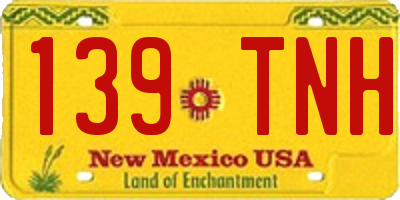 NM license plate 139TNH