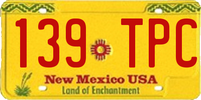 NM license plate 139TPC