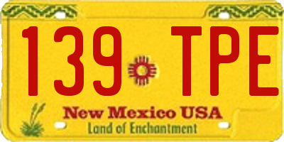 NM license plate 139TPE