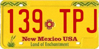 NM license plate 139TPJ