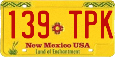 NM license plate 139TPK