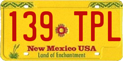 NM license plate 139TPL