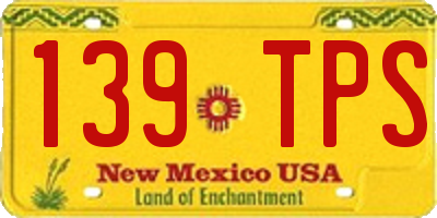 NM license plate 139TPS