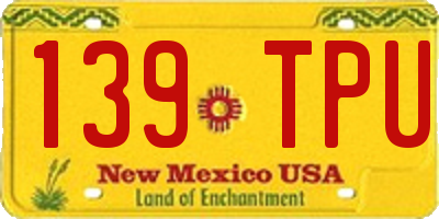 NM license plate 139TPU