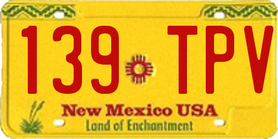 NM license plate 139TPV