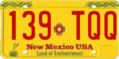 NM license plate 139TQQ