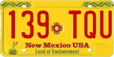 NM license plate 139TQU