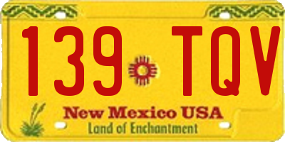 NM license plate 139TQV
