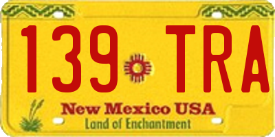 NM license plate 139TRA