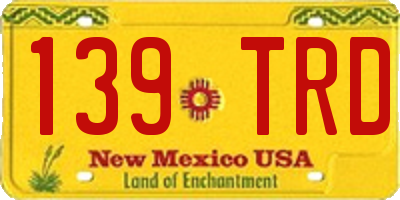 NM license plate 139TRD