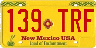 NM license plate 139TRF
