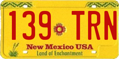 NM license plate 139TRN