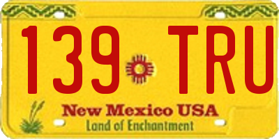 NM license plate 139TRU