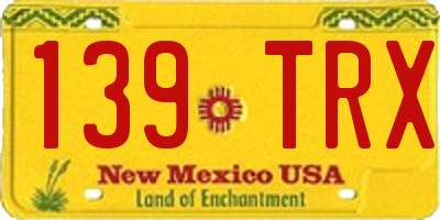 NM license plate 139TRX