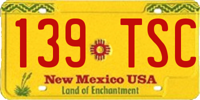 NM license plate 139TSC