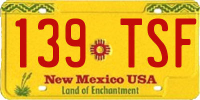 NM license plate 139TSF