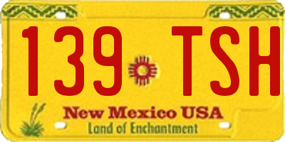 NM license plate 139TSH