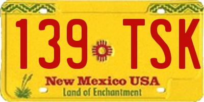 NM license plate 139TSK