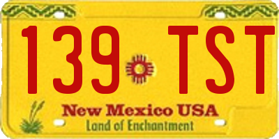 NM license plate 139TST
