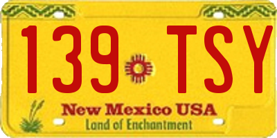 NM license plate 139TSY