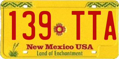 NM license plate 139TTA