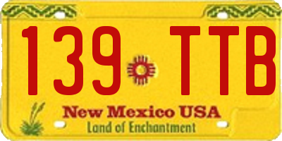 NM license plate 139TTB