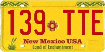 NM license plate 139TTE