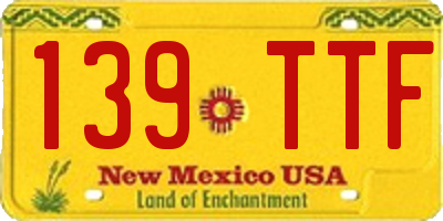 NM license plate 139TTF