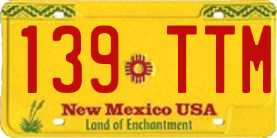 NM license plate 139TTM