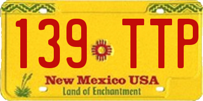 NM license plate 139TTP