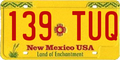 NM license plate 139TUQ