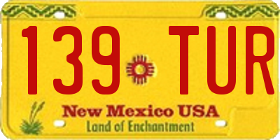 NM license plate 139TUR