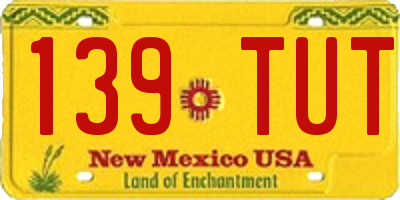 NM license plate 139TUT
