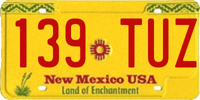 NM license plate 139TUZ