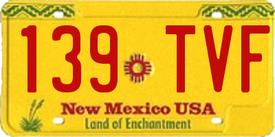 NM license plate 139TVF