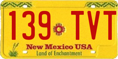NM license plate 139TVT