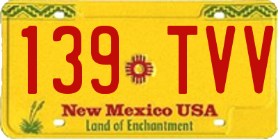 NM license plate 139TVV