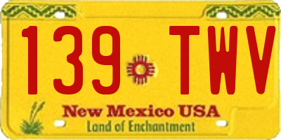 NM license plate 139TWV