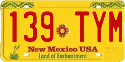 NM license plate 139TYM