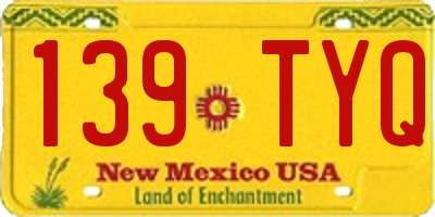 NM license plate 139TYQ