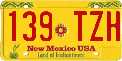 NM license plate 139TZH