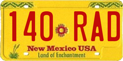 NM license plate 140RAD