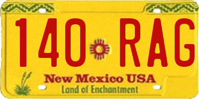 NM license plate 140RAG