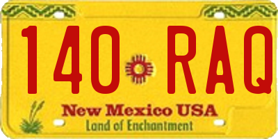 NM license plate 140RAQ