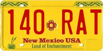 NM license plate 140RAT