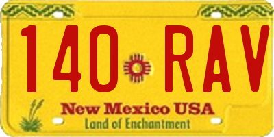 NM license plate 140RAV