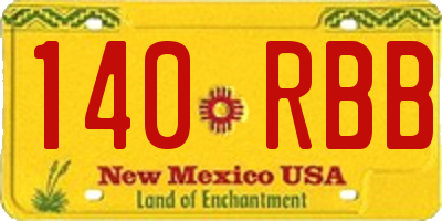 NM license plate 140RBB